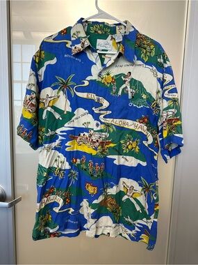 Rare vintage Silk Elvis Presley "Aloha from Hawaii" silk Hawaiian shirt Large